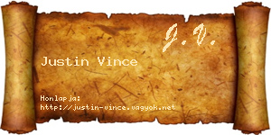Justin Vince névjegykártya