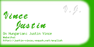 vince justin business card